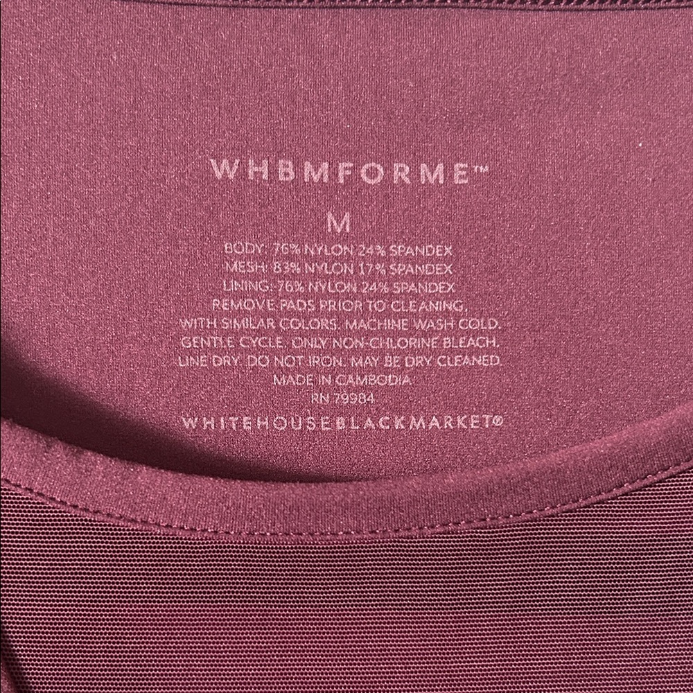White House Black Market Deep Burgundy Long Sleeve Top - Picture 2 of 3